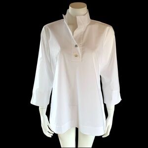 NWOT Hinson Wu Aileen polished cotton blend blouse size 8